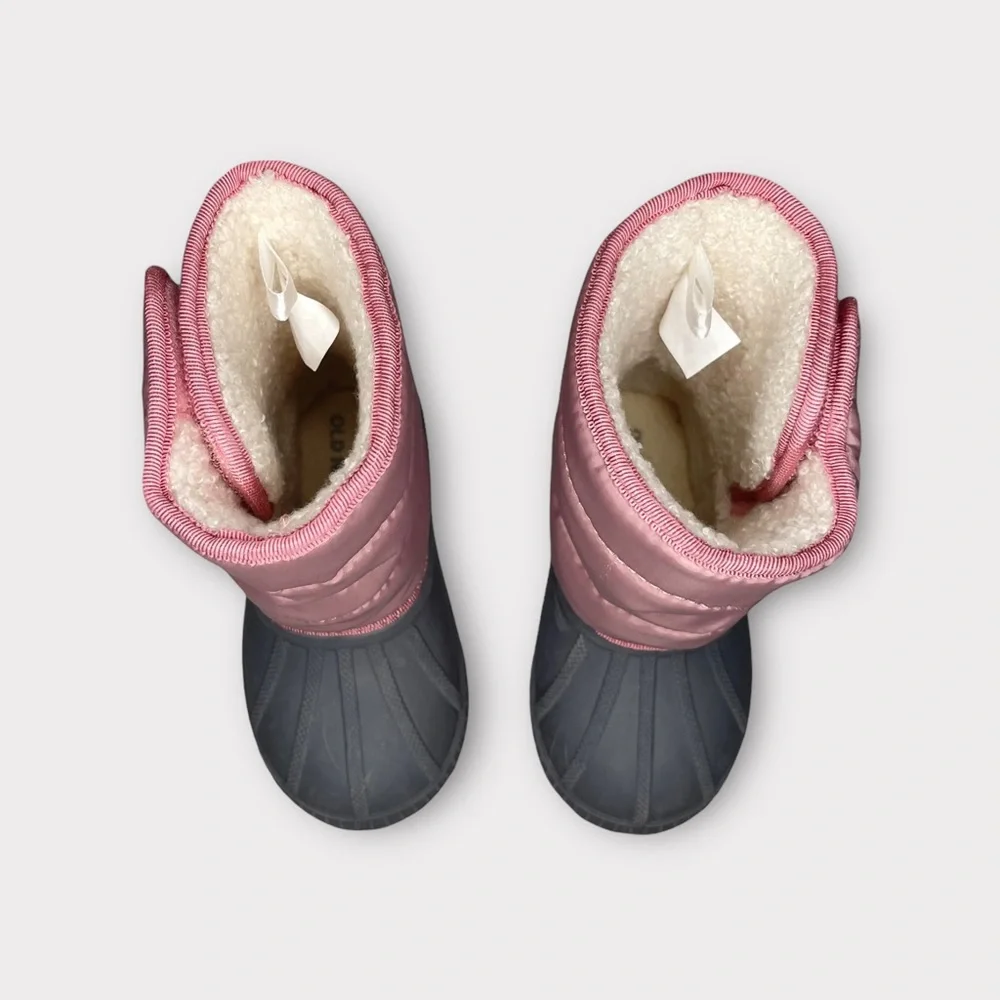 Old Navy Pink And Gray Puffer Snow Boots