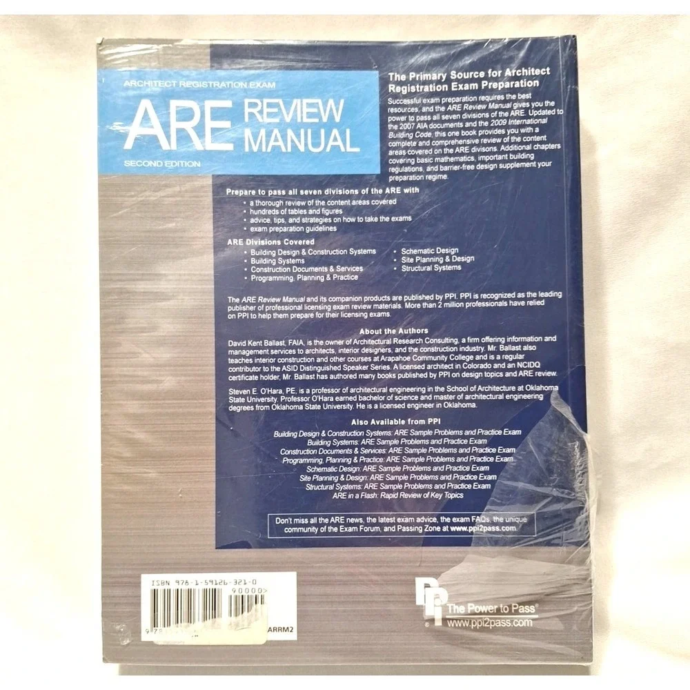 ARE Review Manual 2nd Ed SEALED David Kent Ballast and PE, Steven E O'Hara 2010