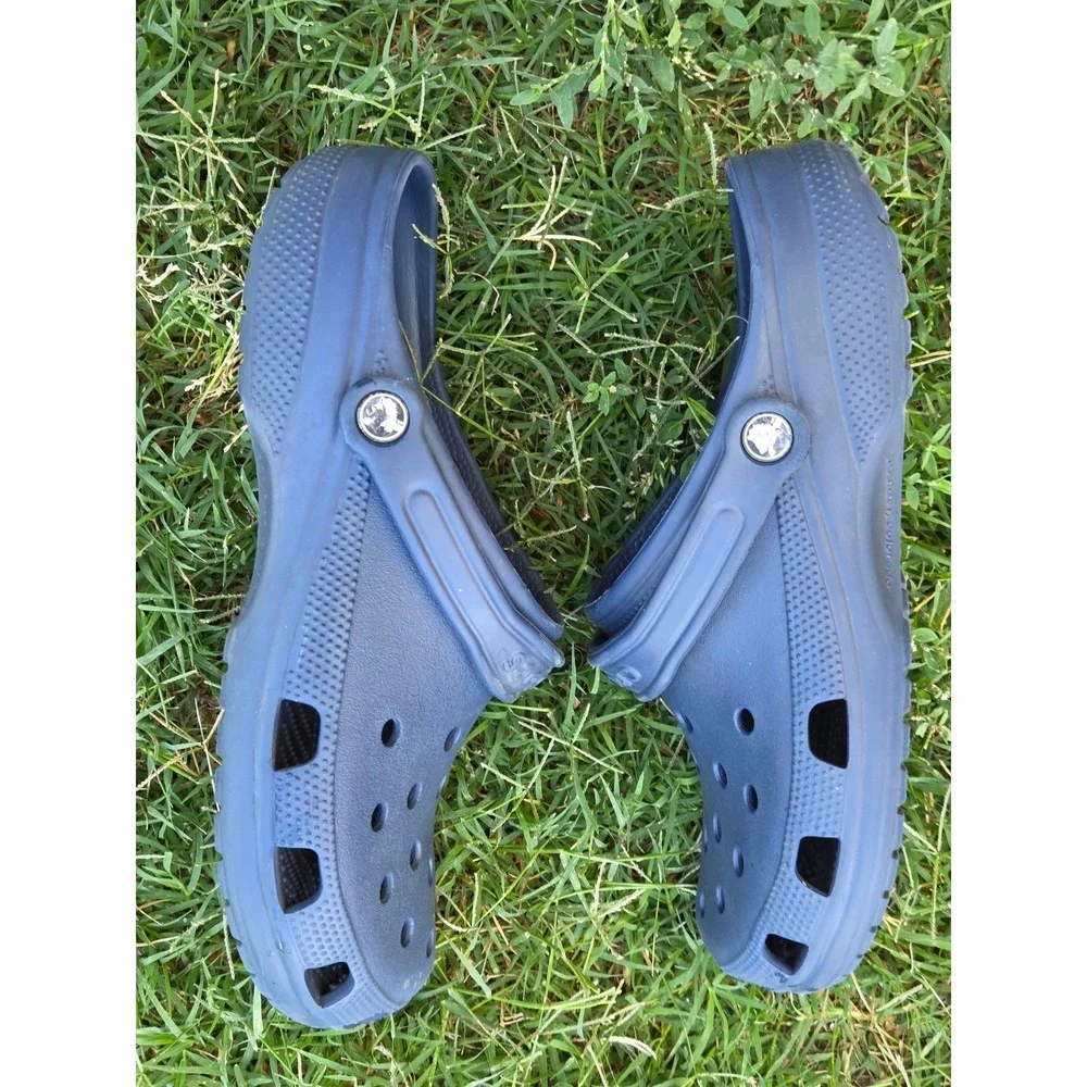 Crocs Classic Clog Navy Blue Mens 10 Womens 12 Slip On Comfort Shoes 10001-410
