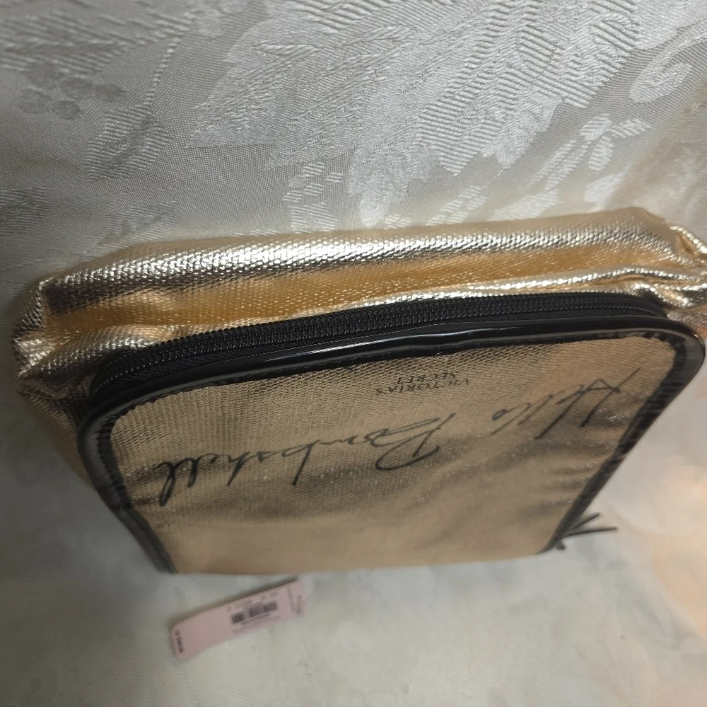 Victoria's Secret Shimmering Gold Cosmetic Case NWT
