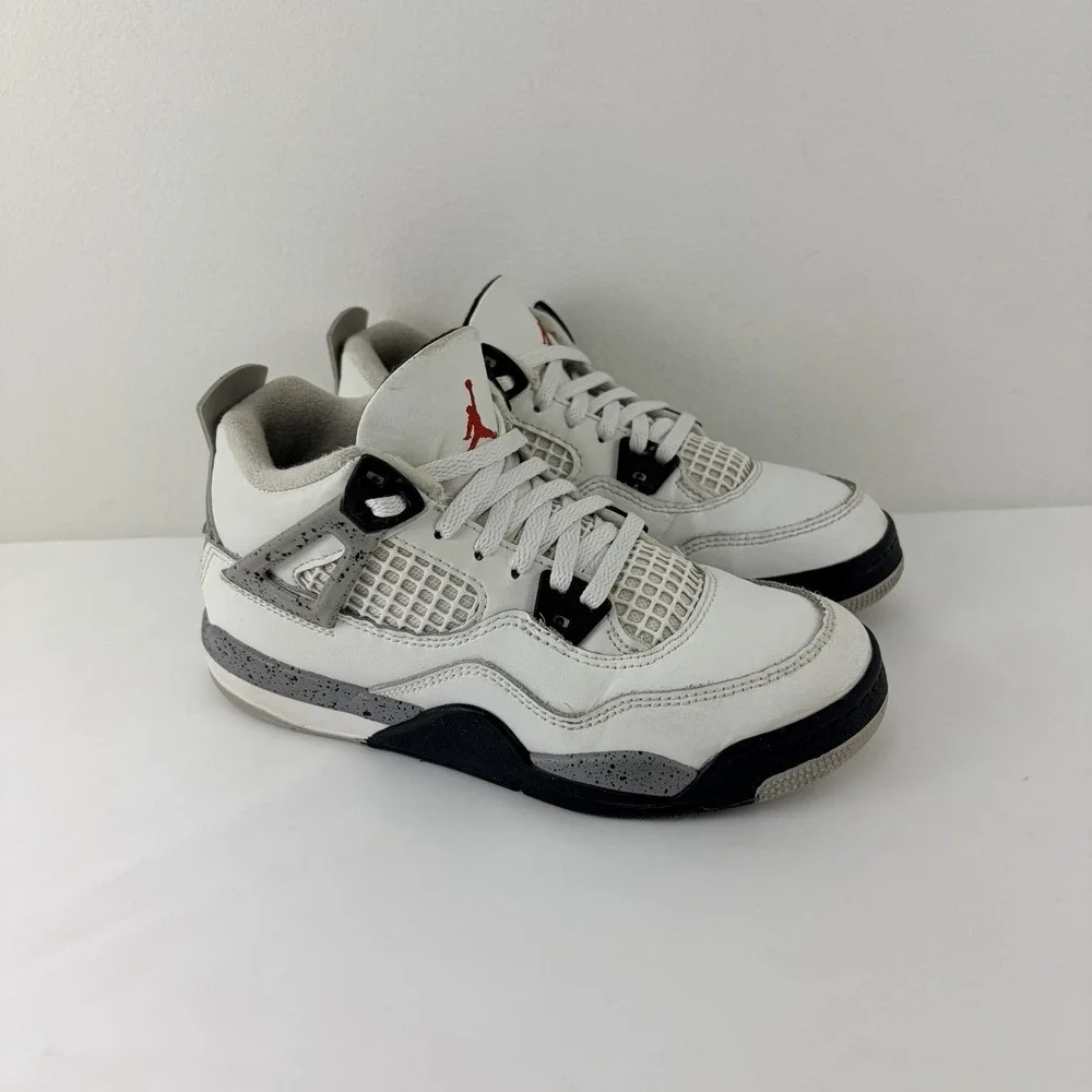 Nike Air Jordan 4 Retro GS White Cement Kids Size 1Y Sneakers IB4388-100