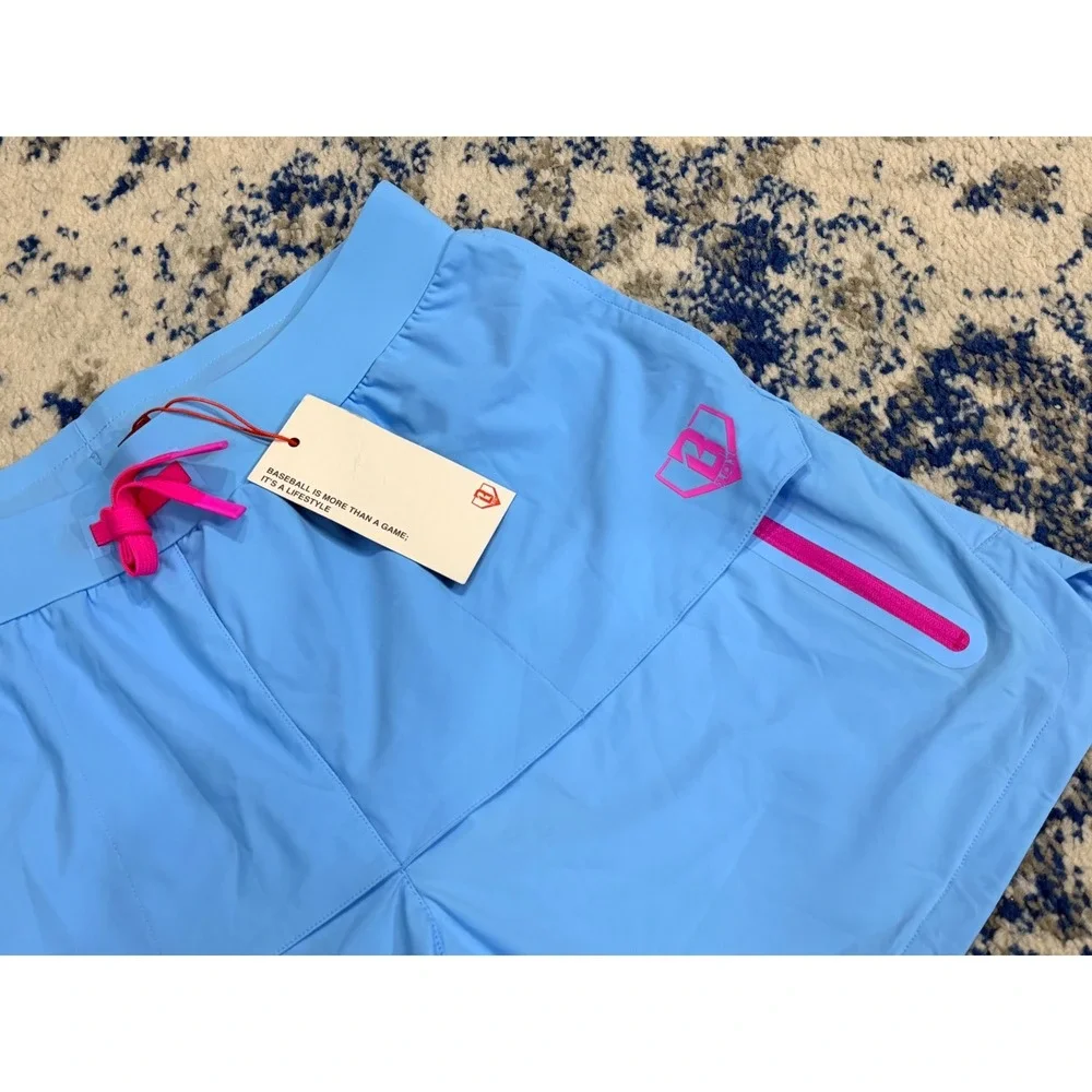 Baseball Lifestyle 101 Pro Series Overlay Shorts Cotton Candy Blue Mens Medium