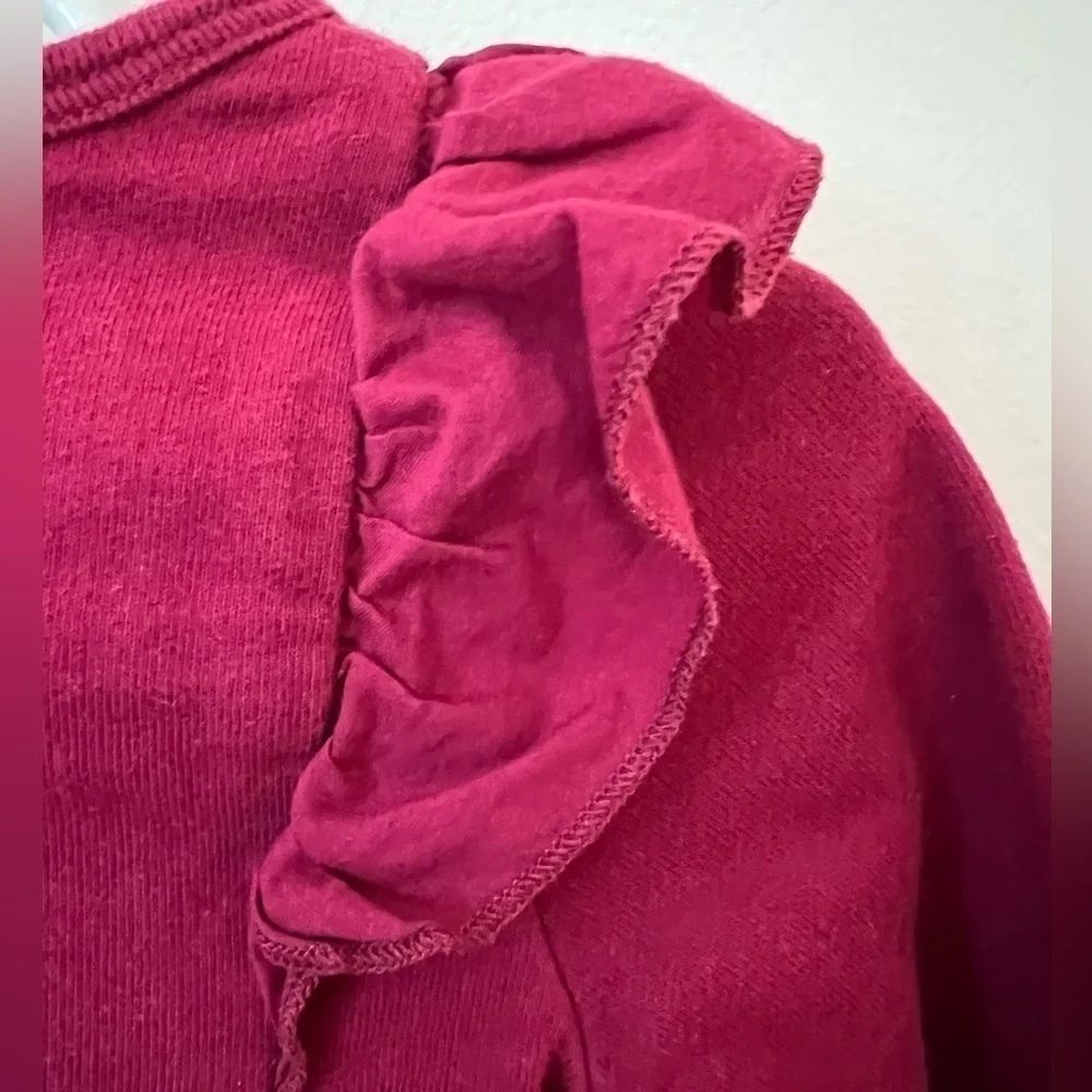Carters sweatshirt style shirt with ruffle accent, Magenta, Girls 2T