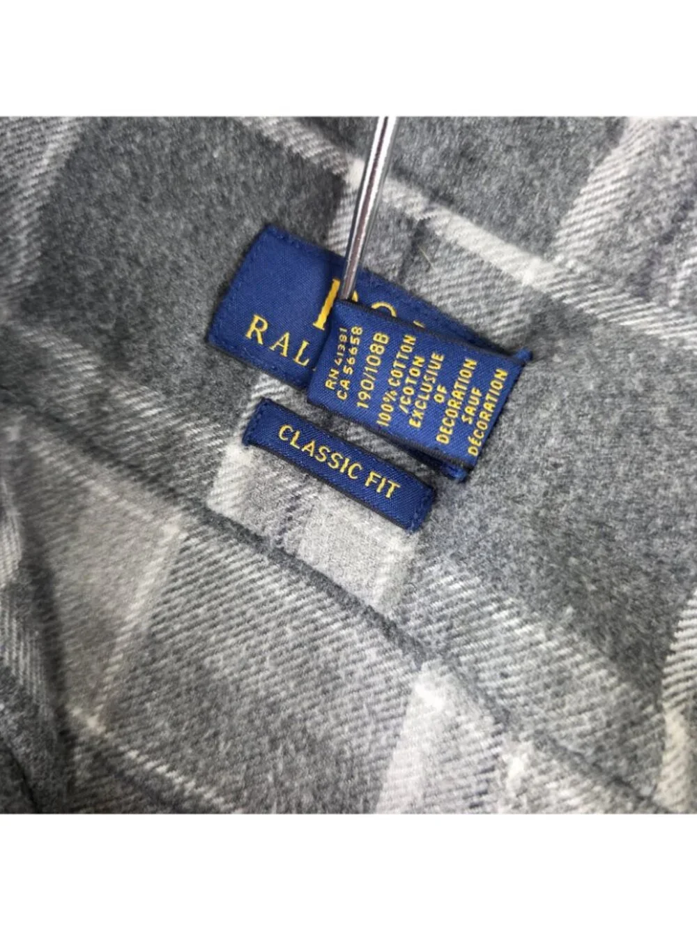 Polo Ralph Lauren Shirt Mens 2XL Gray Plaid Long Sleeve Button Up Pony Logo