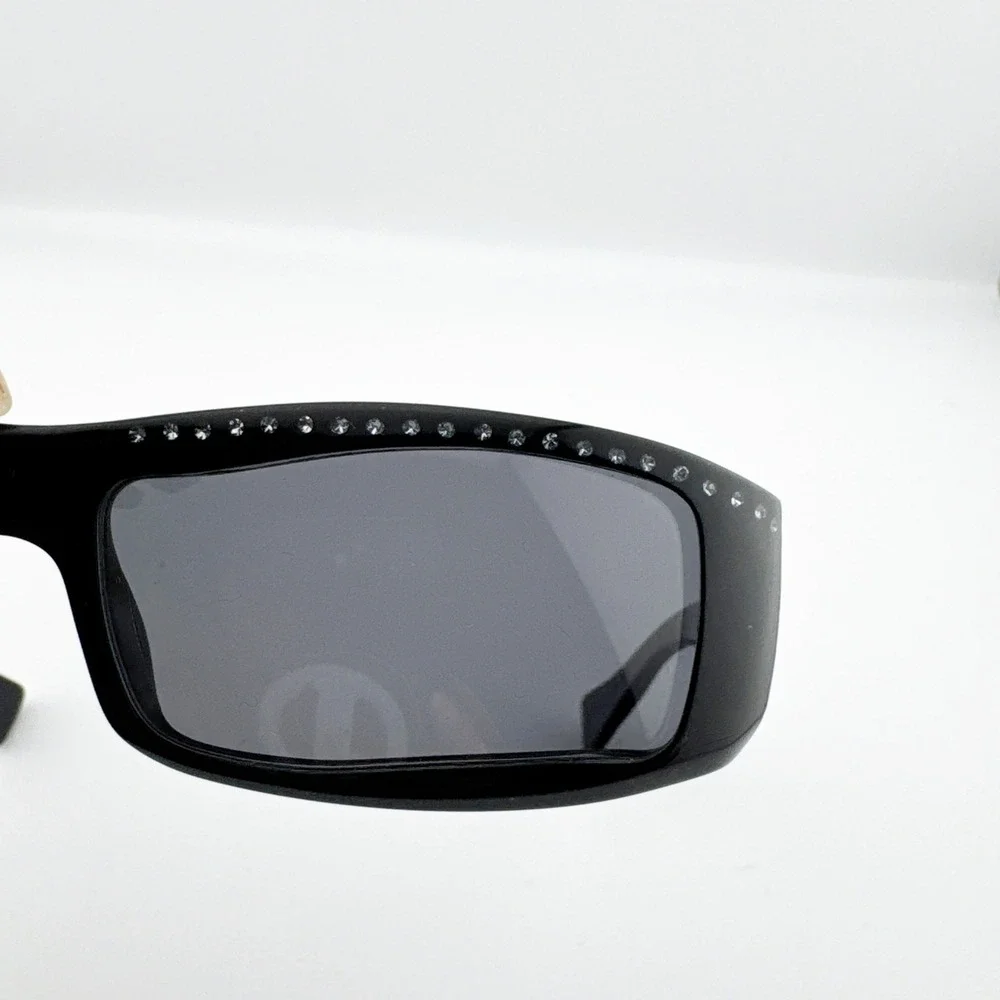 Alain Mikli‎ Y2K Rhinestone Rectangle Sunglasses Women Black Cat 3