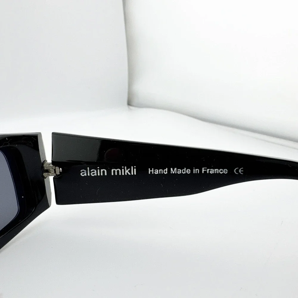 Alain Mikli‎ Y2K Rhinestone Rectangle Sunglasses Women Black Cat 3