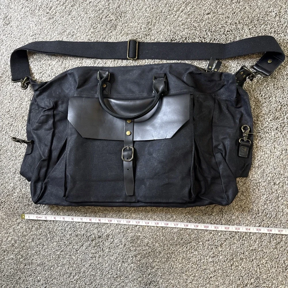 Soaeon‎ Duffle Bag Waterproof Canvas With Genuine Leather