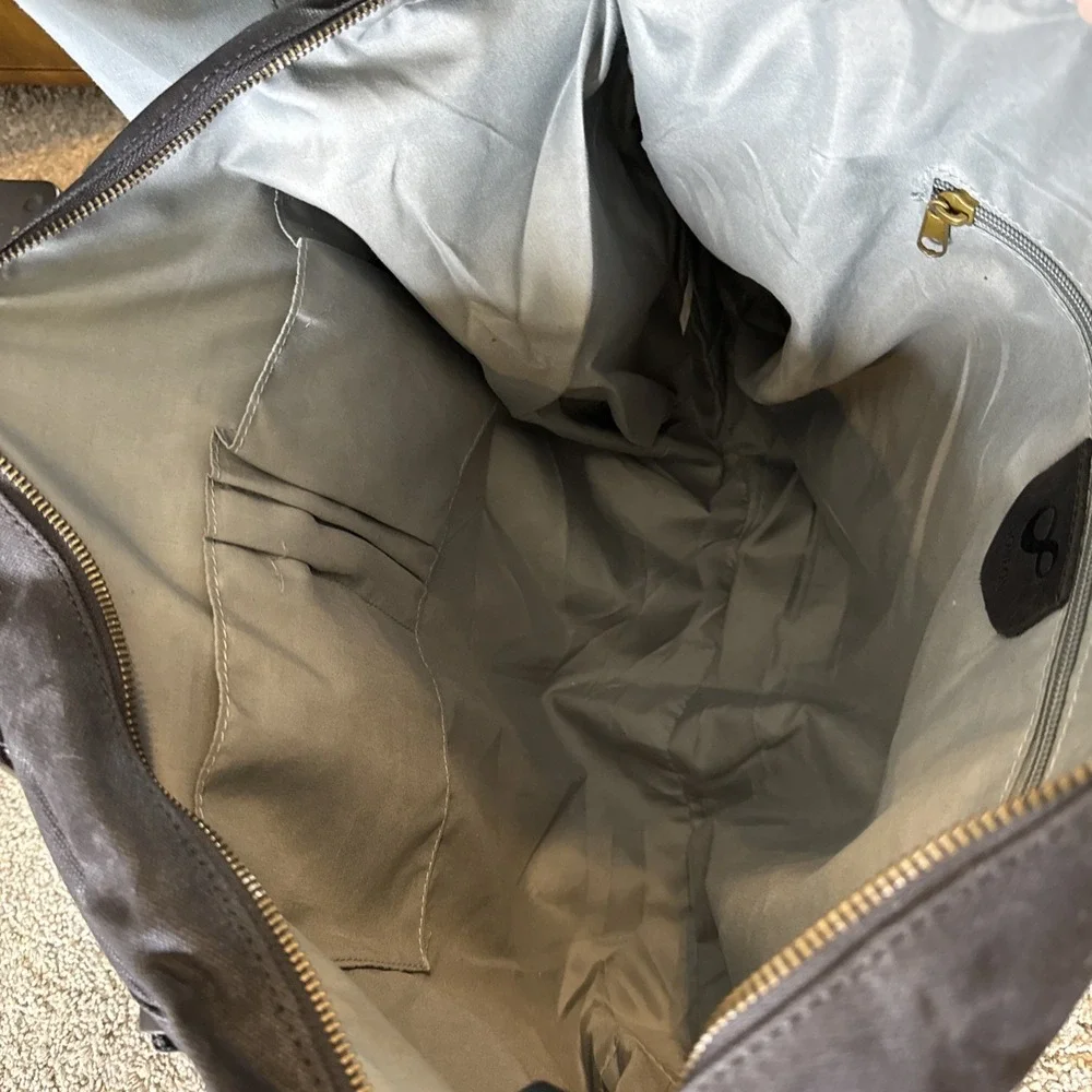 Soaeon‎ Duffle Bag Waterproof Canvas With Genuine Leather