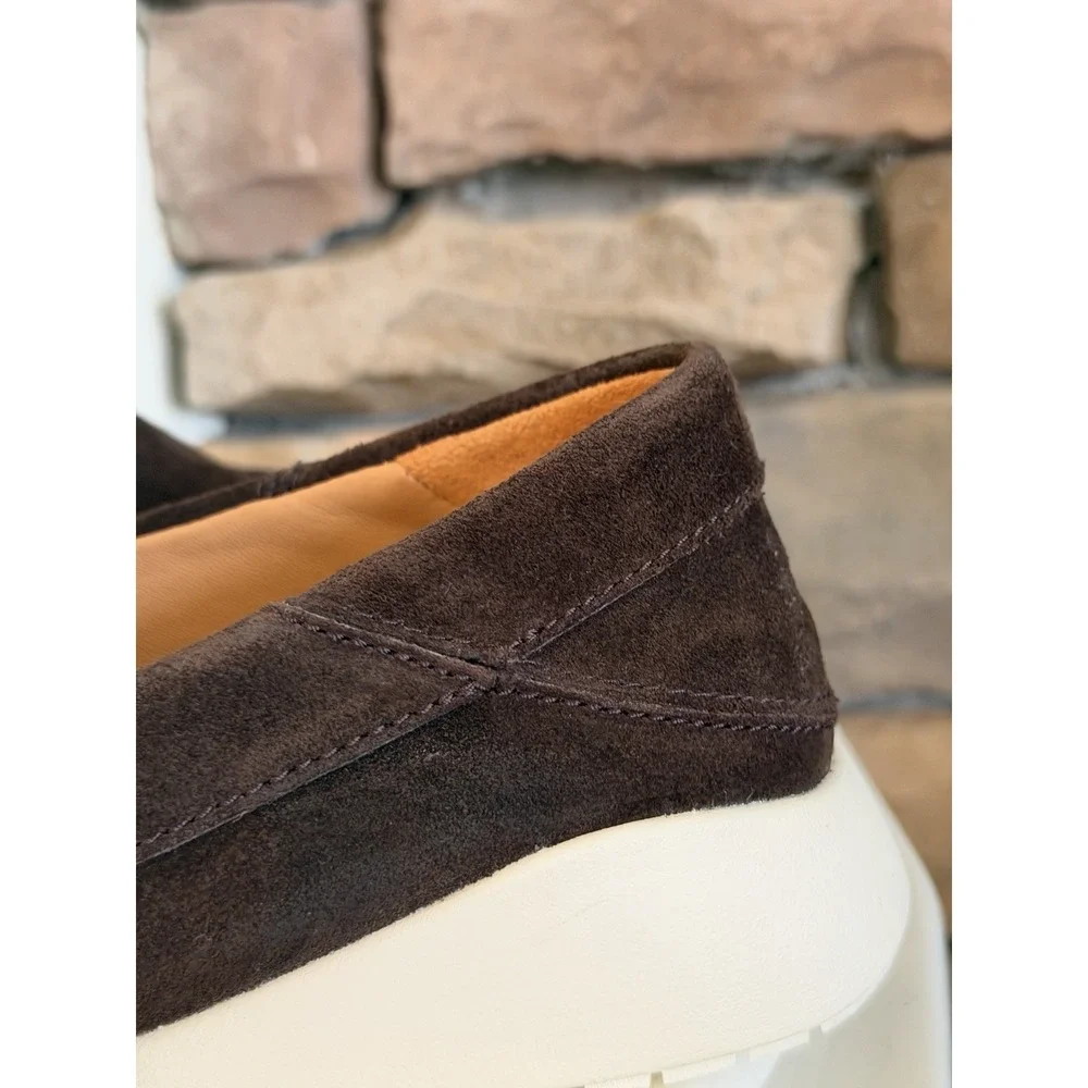 OluKai Ka'a Loafer Men's Size 7 Dark Brown Italian Suede Slip On Shoes NWOB