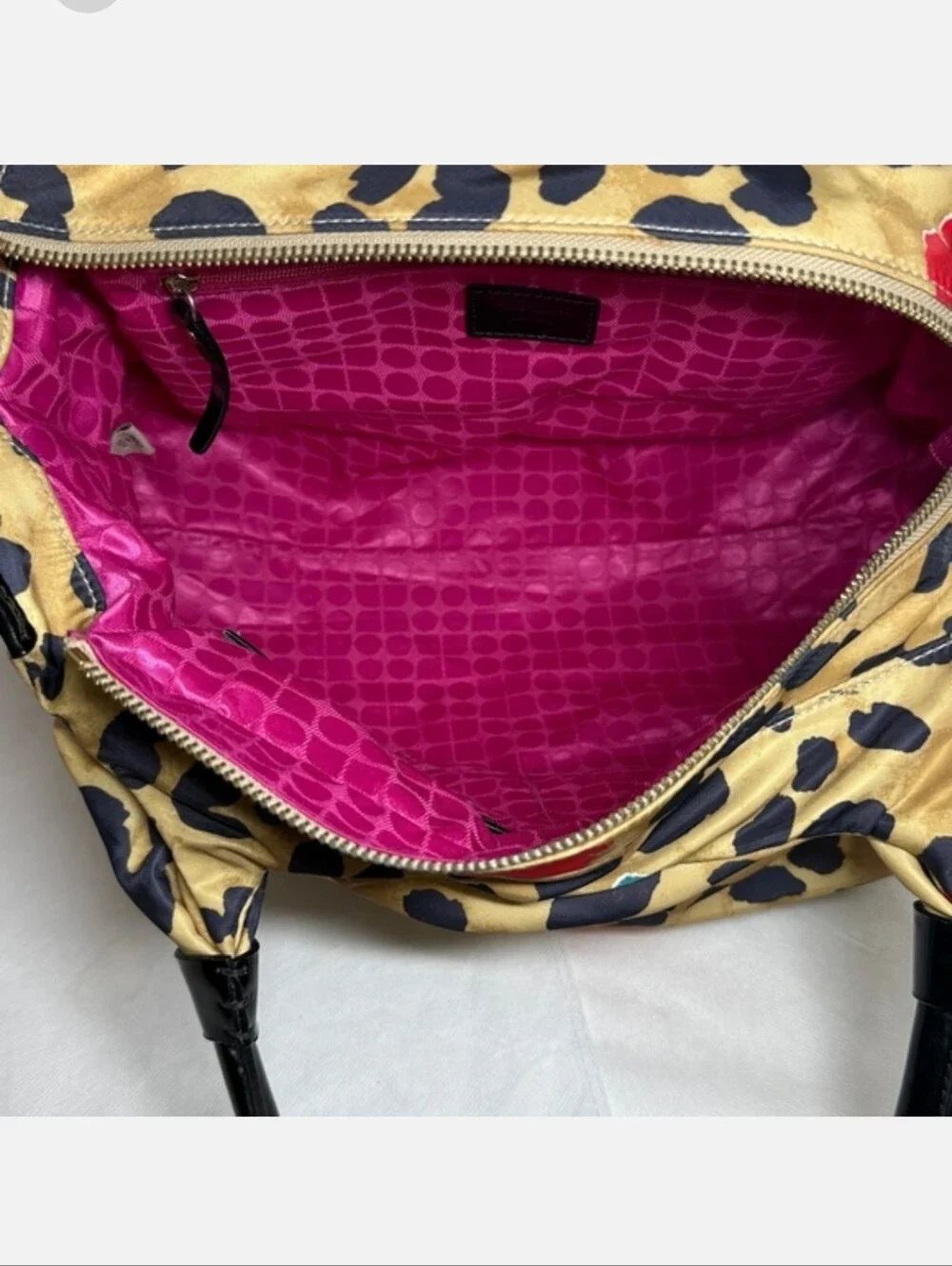 Kate Spade Stevie Pop Art Leopard Print Shoulder Bag EUC