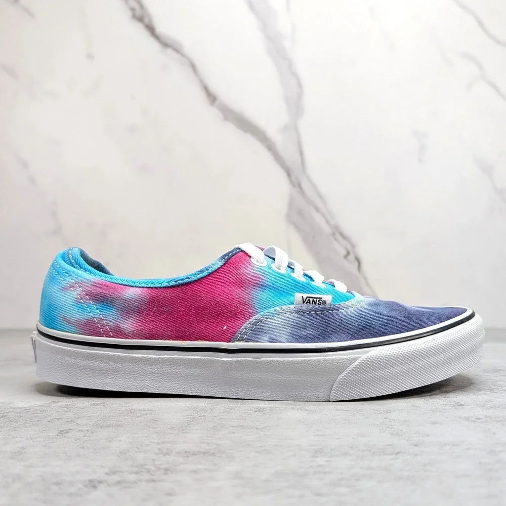Vans Authentic Tie Dye Low Top Sneakers‎ Mens 7 Womens 8.5 Blue Pink Purple