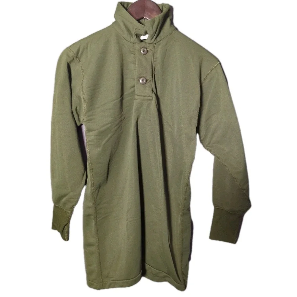 US Military Sleep Shirt Mens Extra Small Dark Olive Tricot Knit‎ Heat Retentive