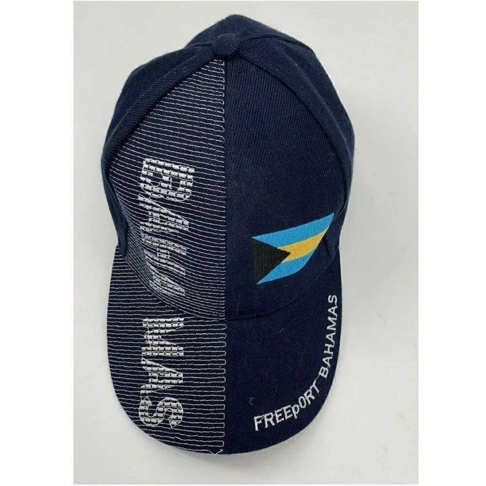 Bahamas FreePort Adjustable Multicolor Blue Yellow Black Hat One Size OS