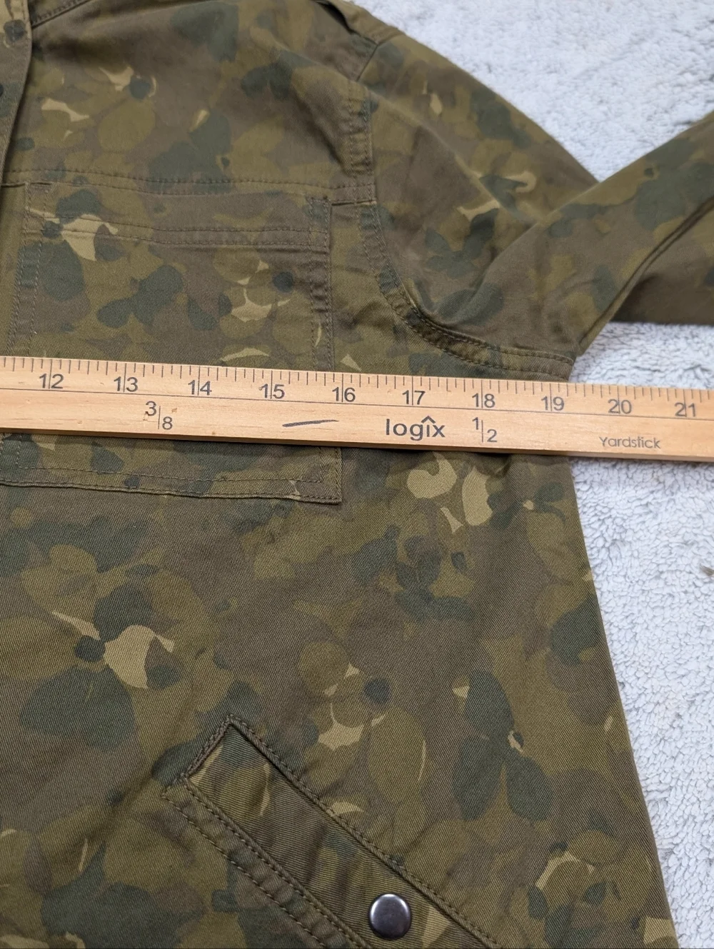 Garnet Hill Jacket Womens 4 Green Army Floral Camo Cotton Utility Casual Outdoor