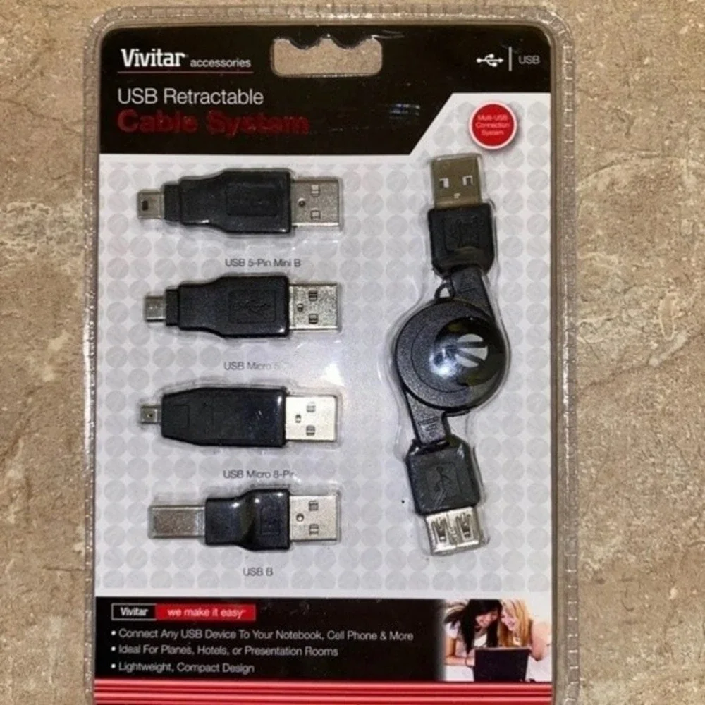 USB retractable cable system