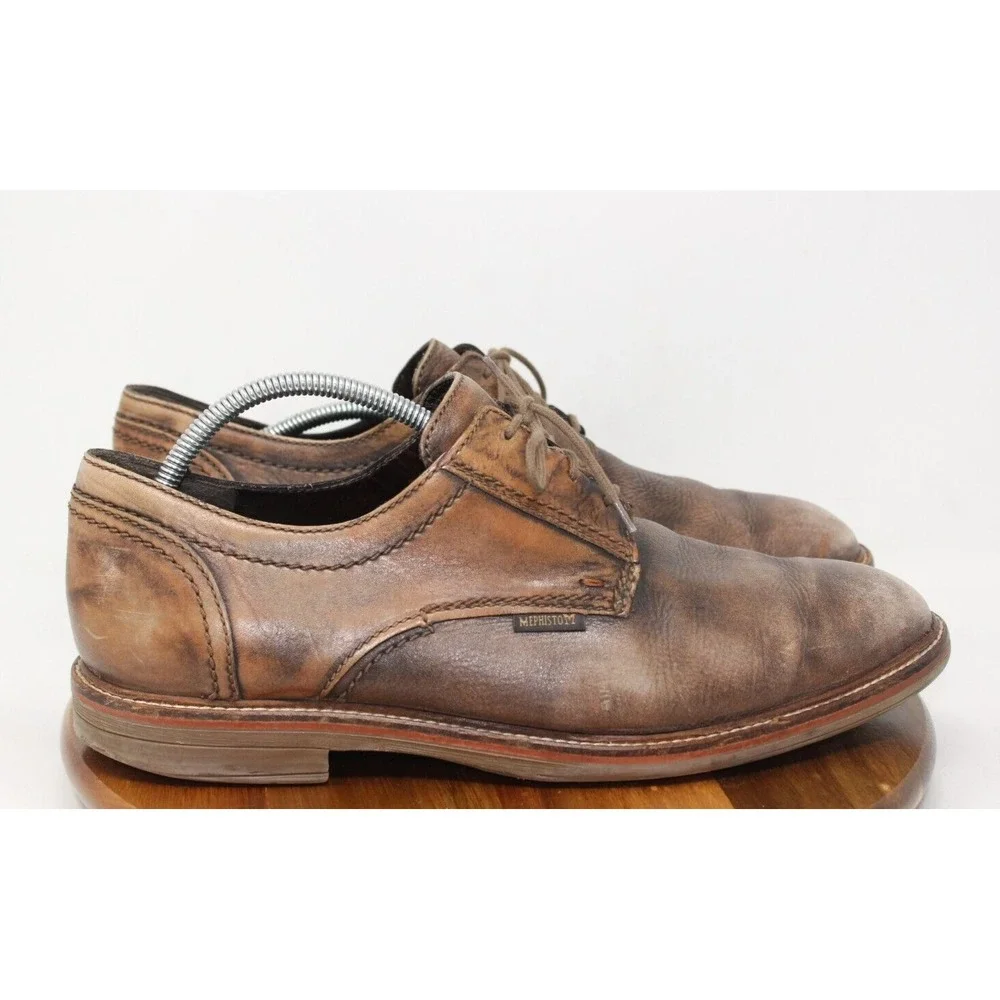 Mephisto Mens Waino Oxford Size‎ 12 Patina Brown Tan Leather Comfort Dress Shoe