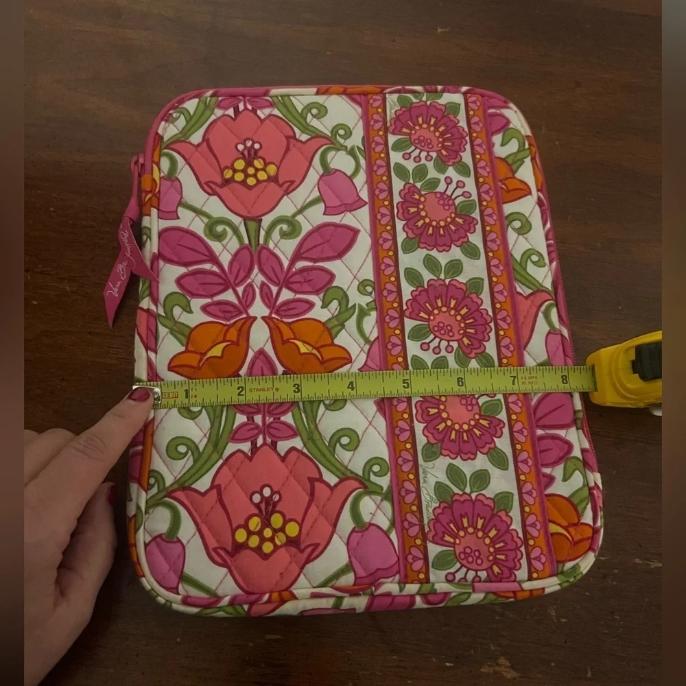 Vera Bradley Pink and Green Floral Quilted Pouch