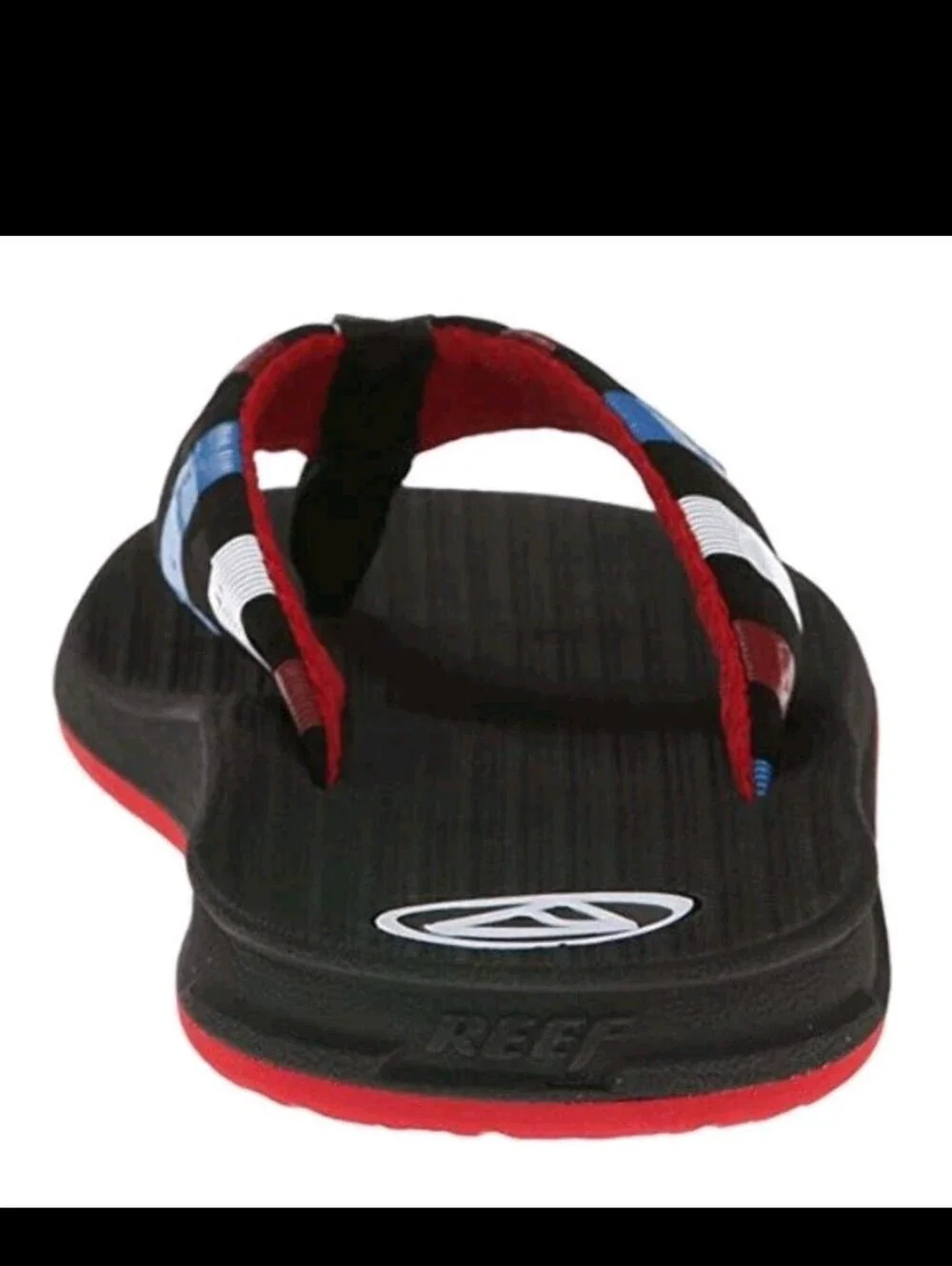 Reef Men's Size Phantoms Black/Red/Blue 2476USA Sandals Flip Flops