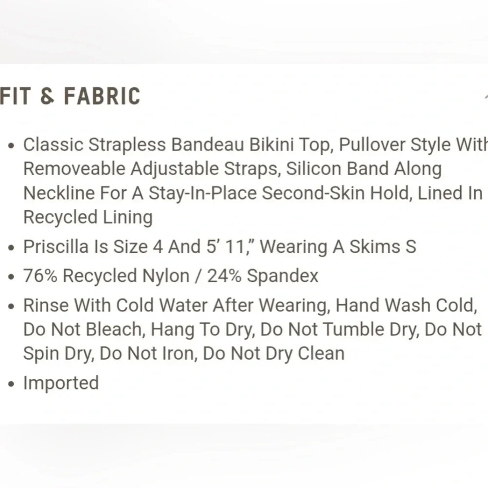 SKIMS swim bandeau sz