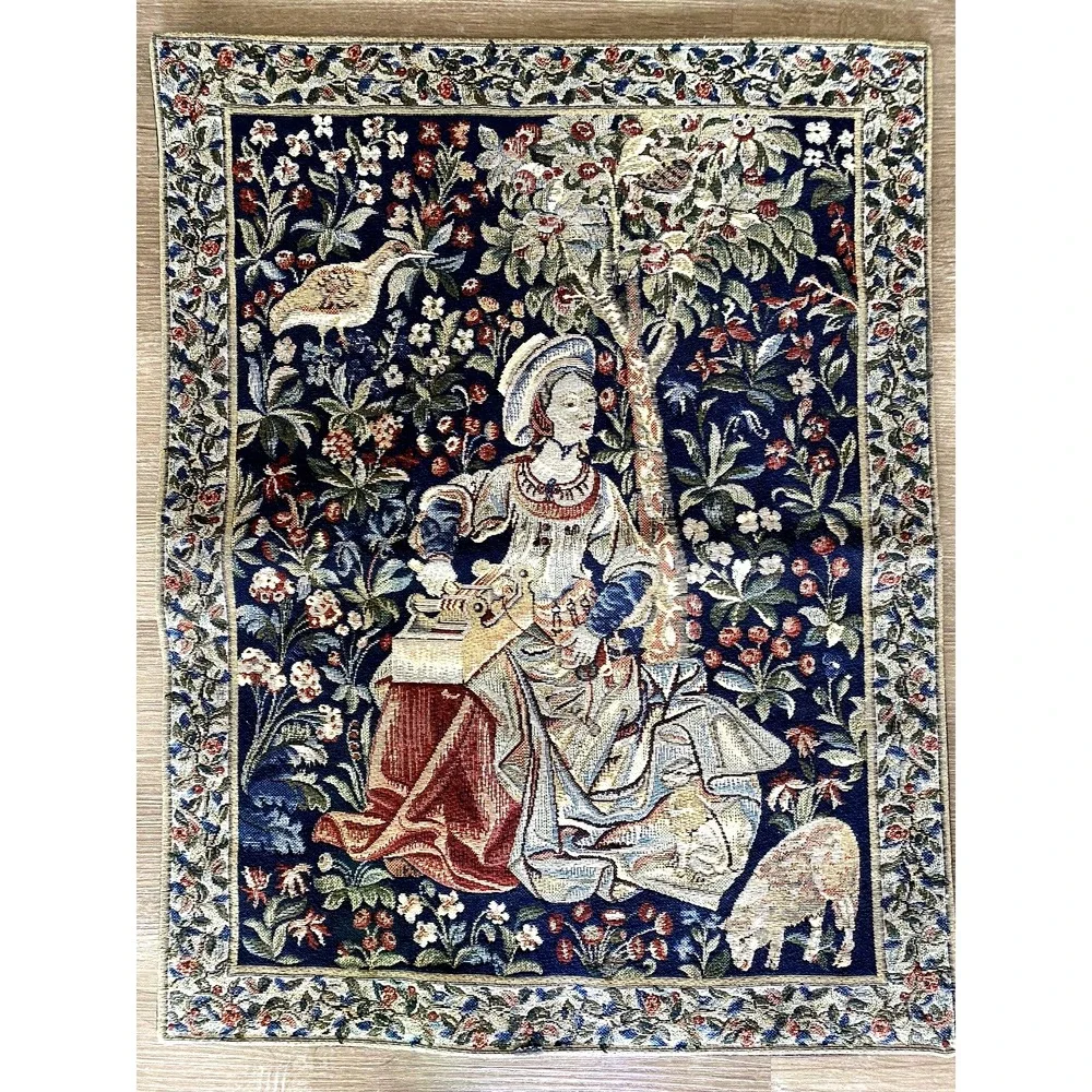 Lot 2 Craye Tapestry Tapisseries Lion Flandres France French Carder Sheep 24 x18
