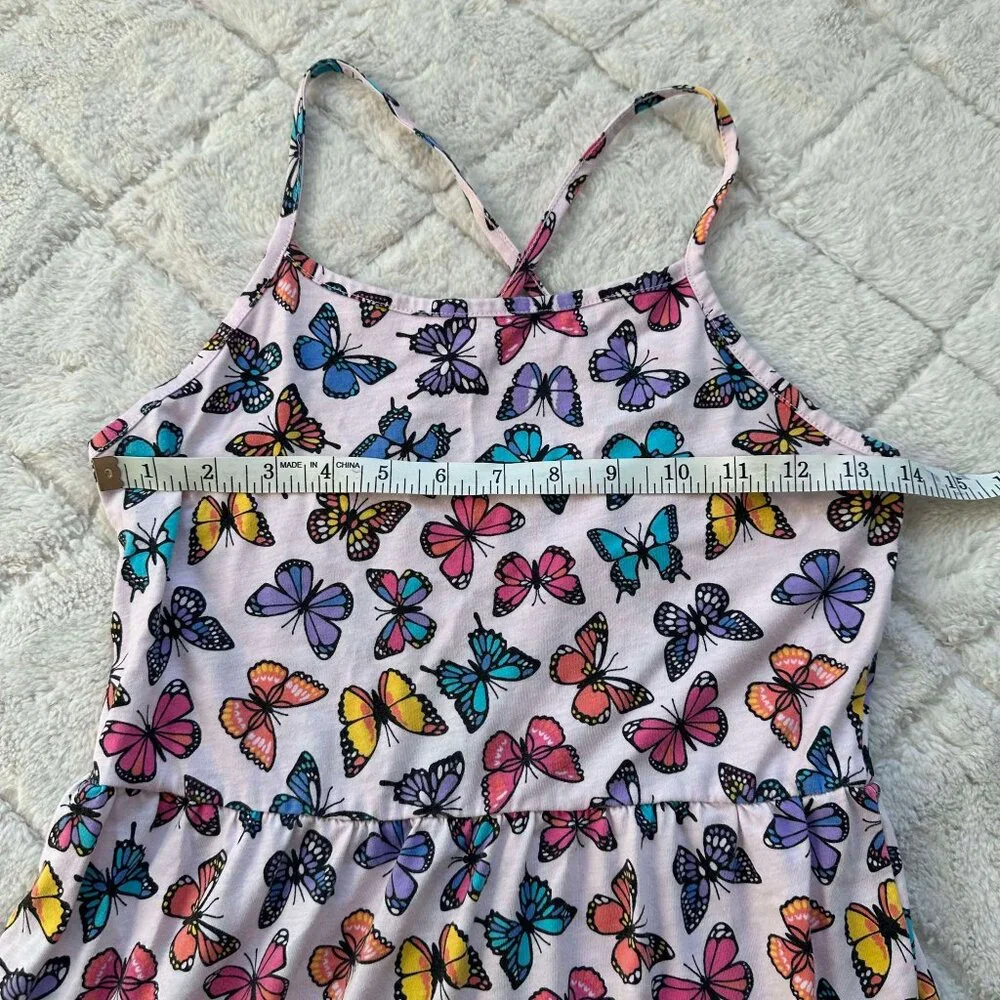 The Children's Place | Rose Mist Butterfly Print Tiered Dress | Size Extra Large