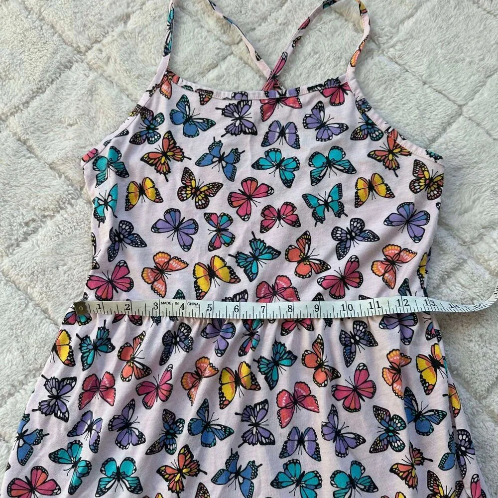 The Children's Place | Rose Mist Butterfly Print Tiered Dress | Size Extra Large