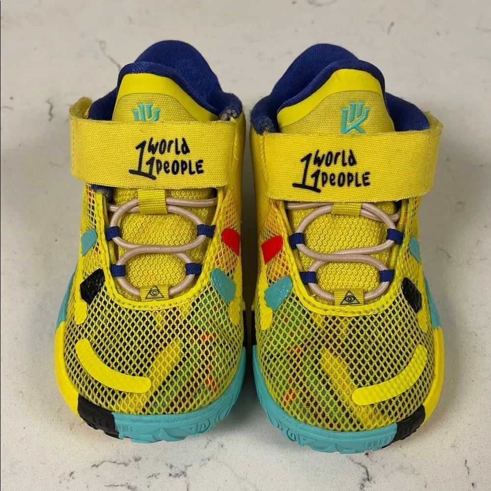2021 Nike Kyrie 7 TD '1 World 1 People' CT4980 700 Size 8C Yellow Strike