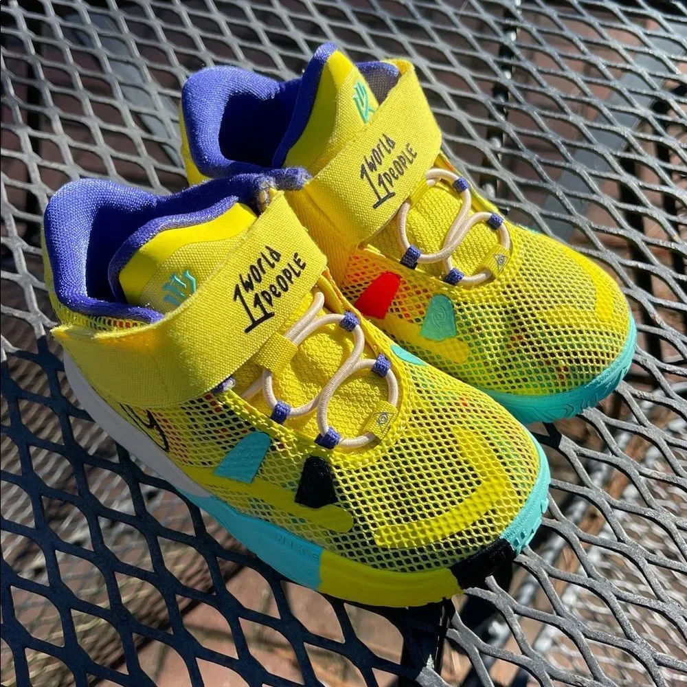 2021 Nike Kyrie 7 TD '1 World 1 People' CT4980 700 Size 8C Yellow Strike