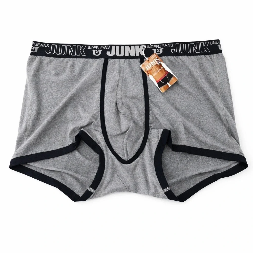 Junk Underjeans Mens Shadow Trunk Silver Heather Grey Logo Underwear 4XL NEW