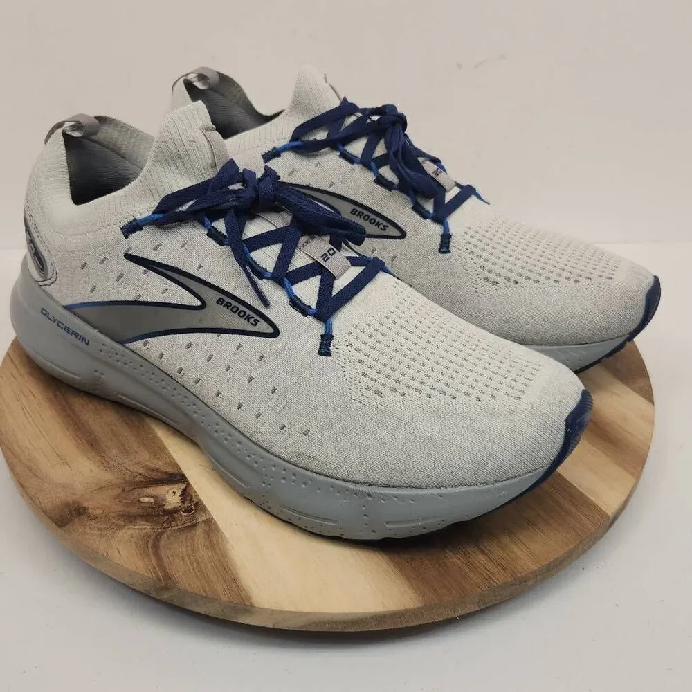 Brooks Mens Glycerin StealthFit 20 Running Shoes Gray Blue Size 11.5