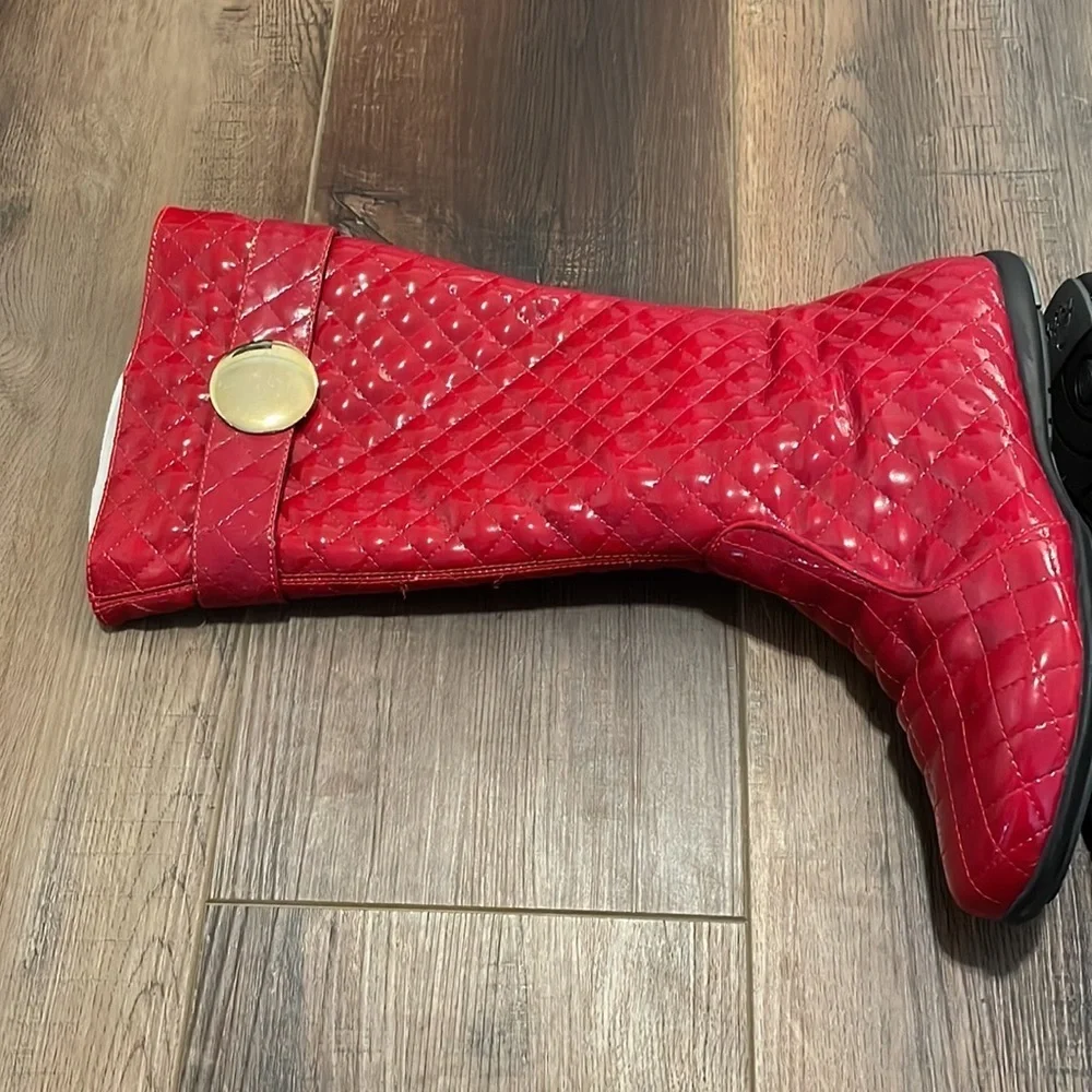 Primigi Red Quilted patent leather‎ boots size 36/5.5