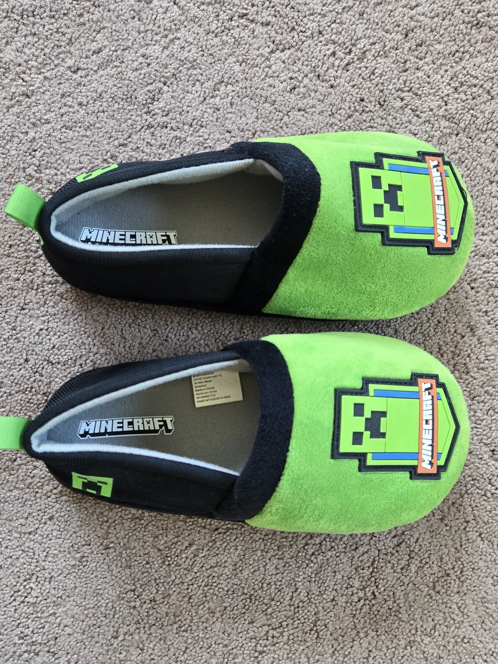 Minecraft Creeper Kids Slippers