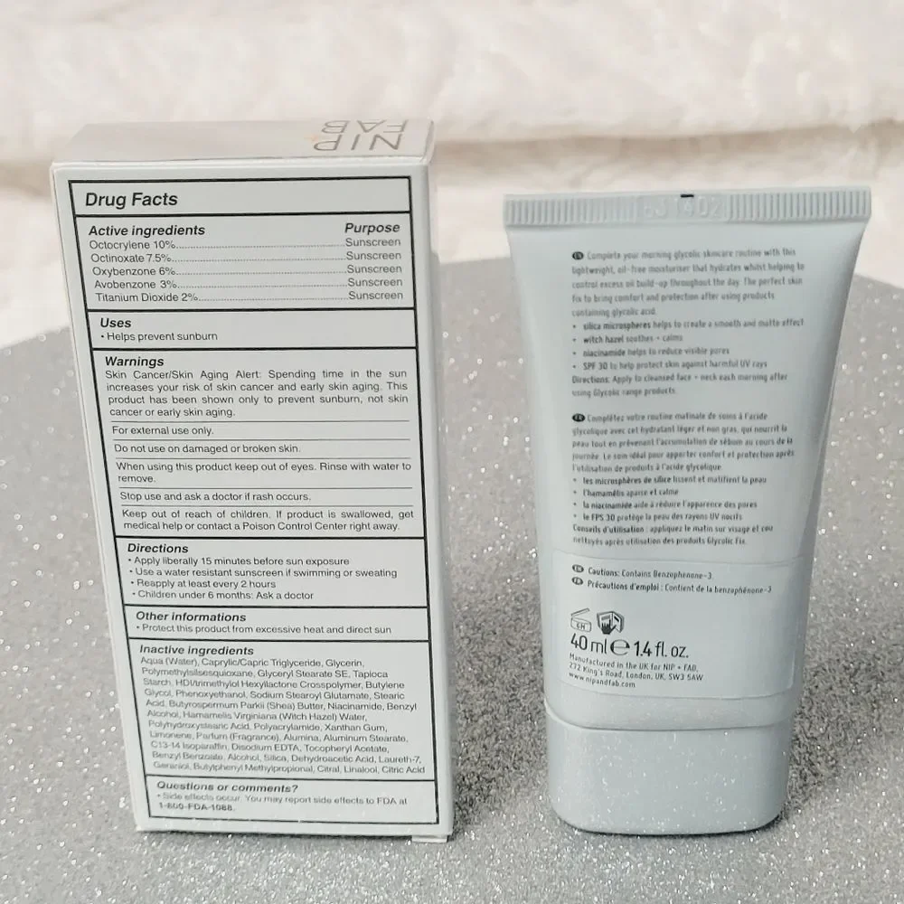 Nip + Fab Post Glycolic Fix Oil Free Moisturizer Face SPF 30 New Sealed Tube