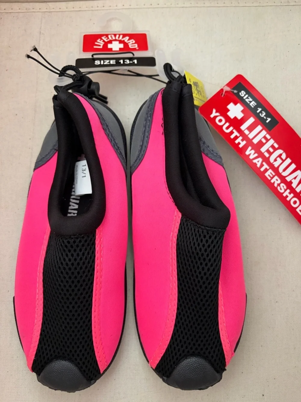 Lifeguard Kids Water Shoes Pink & Black NWT Pool Beach