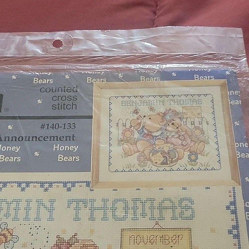 Janlynn Cross Stitch Kit Honey Bears Birth Anouncement,  15