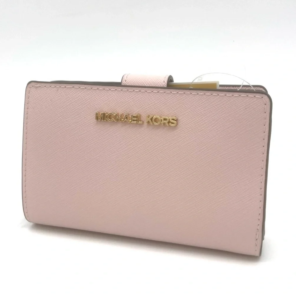 Michael Kors Medium Bifold Zip Chain Wallet Powder Blush (NWT)