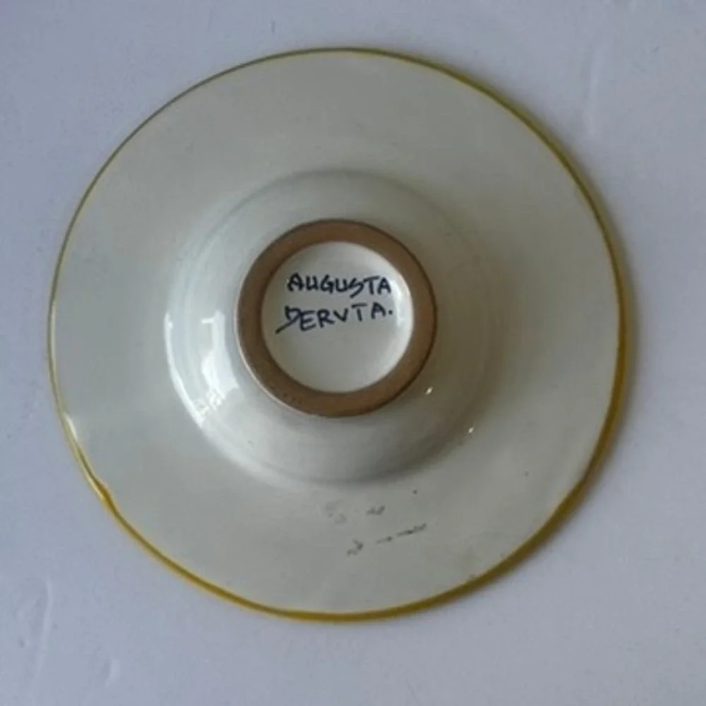 Augusta Deruta Italy Hand Painted Ceramic Small Bowl Plate 4.5