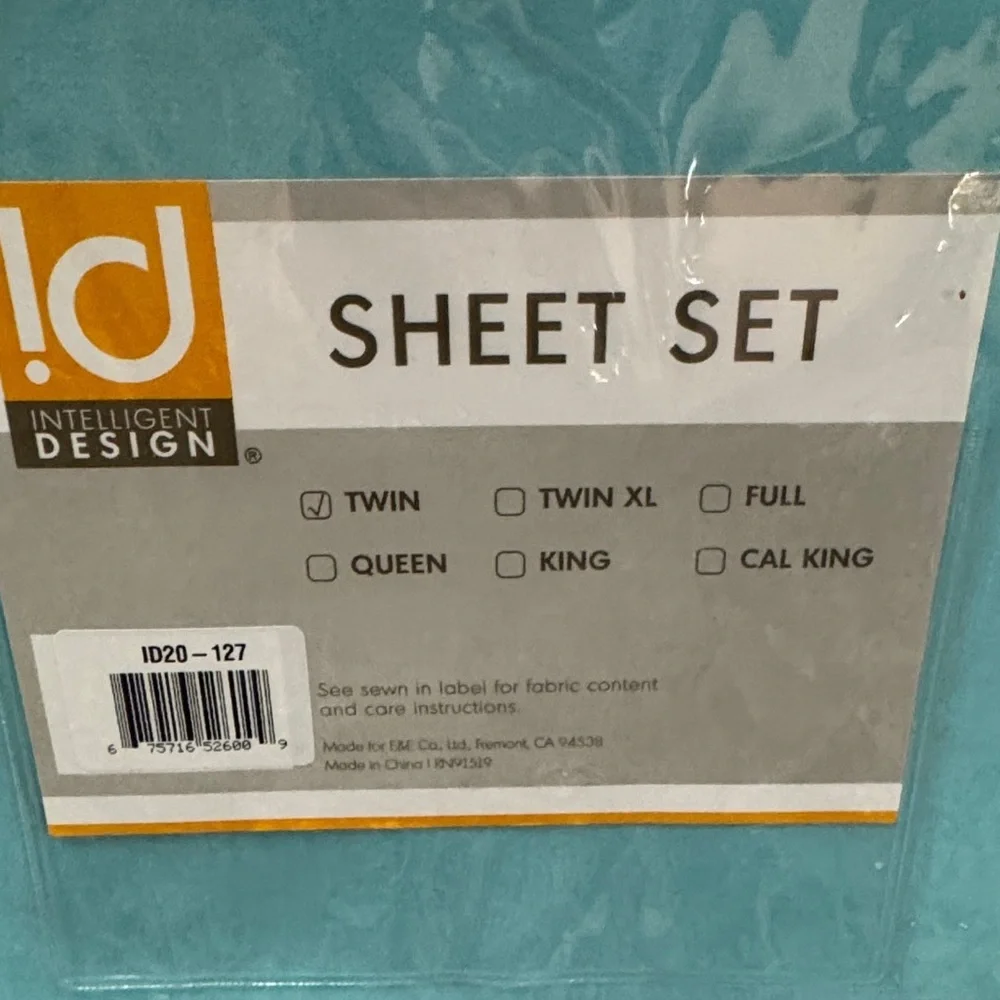 Aqua twin Sheet Set NEW