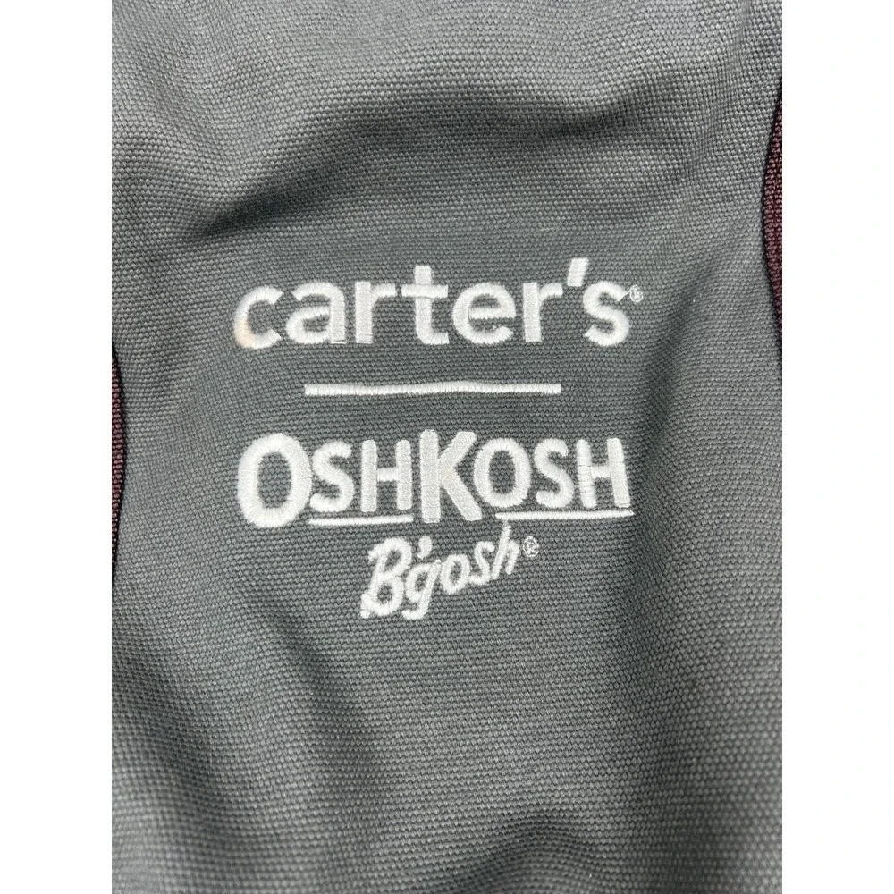 Carters OshKosh Bgosh Diaper Bag Canvas Gray Brown Tote Crossbody Messenger