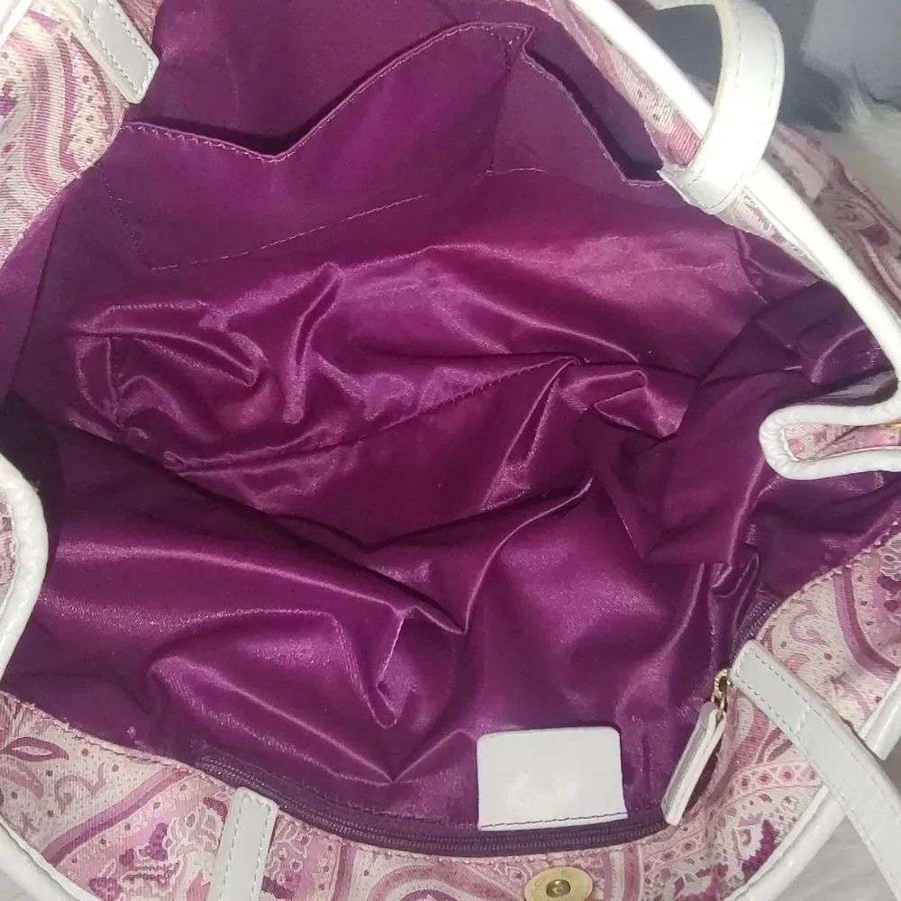 Etro pink paisley cloth tote shoulder bag EUC