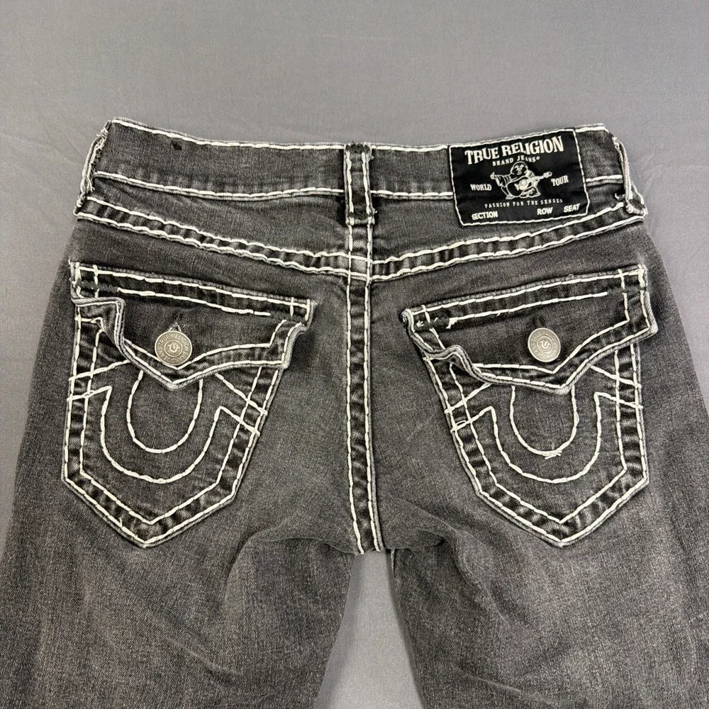 True Religion Ricky Jeans Size 28 Black Relaxed Straight