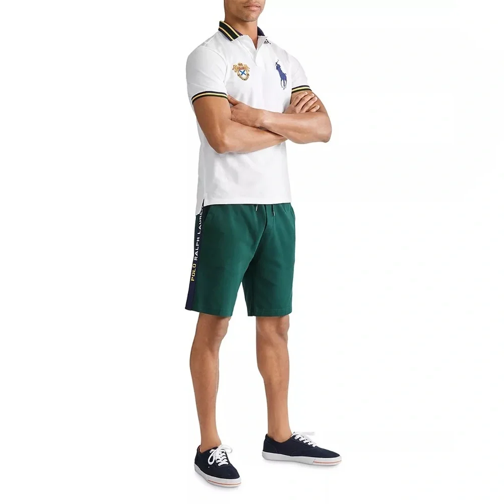 POLO RALPH LAUREN Men's Custom Slim Fit Big Pony Mesh Polo Shirt In White