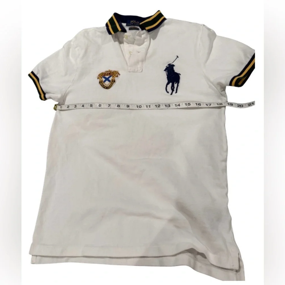 POLO RALPH LAUREN Men's Custom Slim Fit Big Pony Mesh Polo Shirt In White