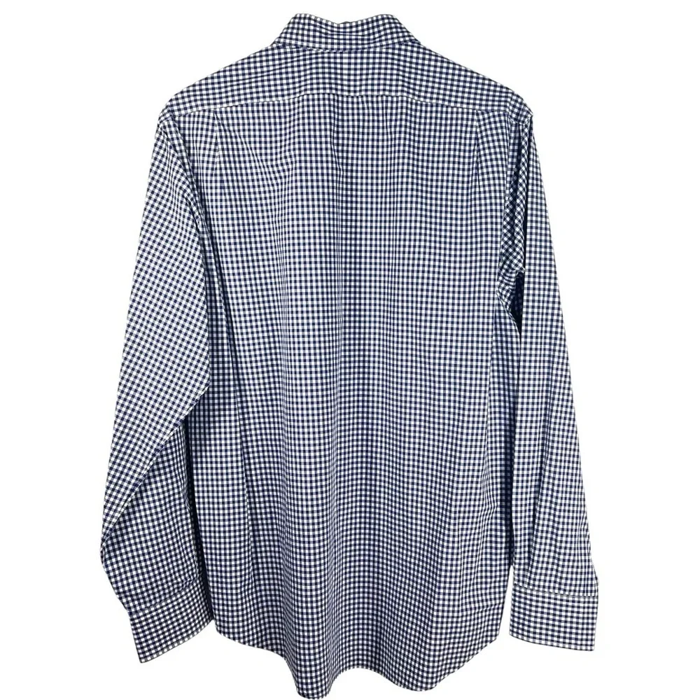 POLO RALPH LAUREN Blue & White Gingham button Down Men's Large Shirt