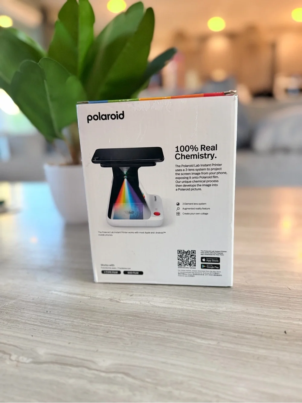 Polaroid White Instant Lab Printer with Black Top and Red Accent