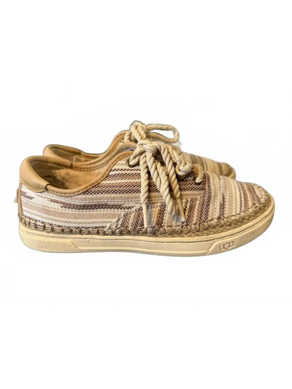 UGG Australia Eyan II Sneakers Women's Size 8.5 Beige Canvas Espadrille Shoes