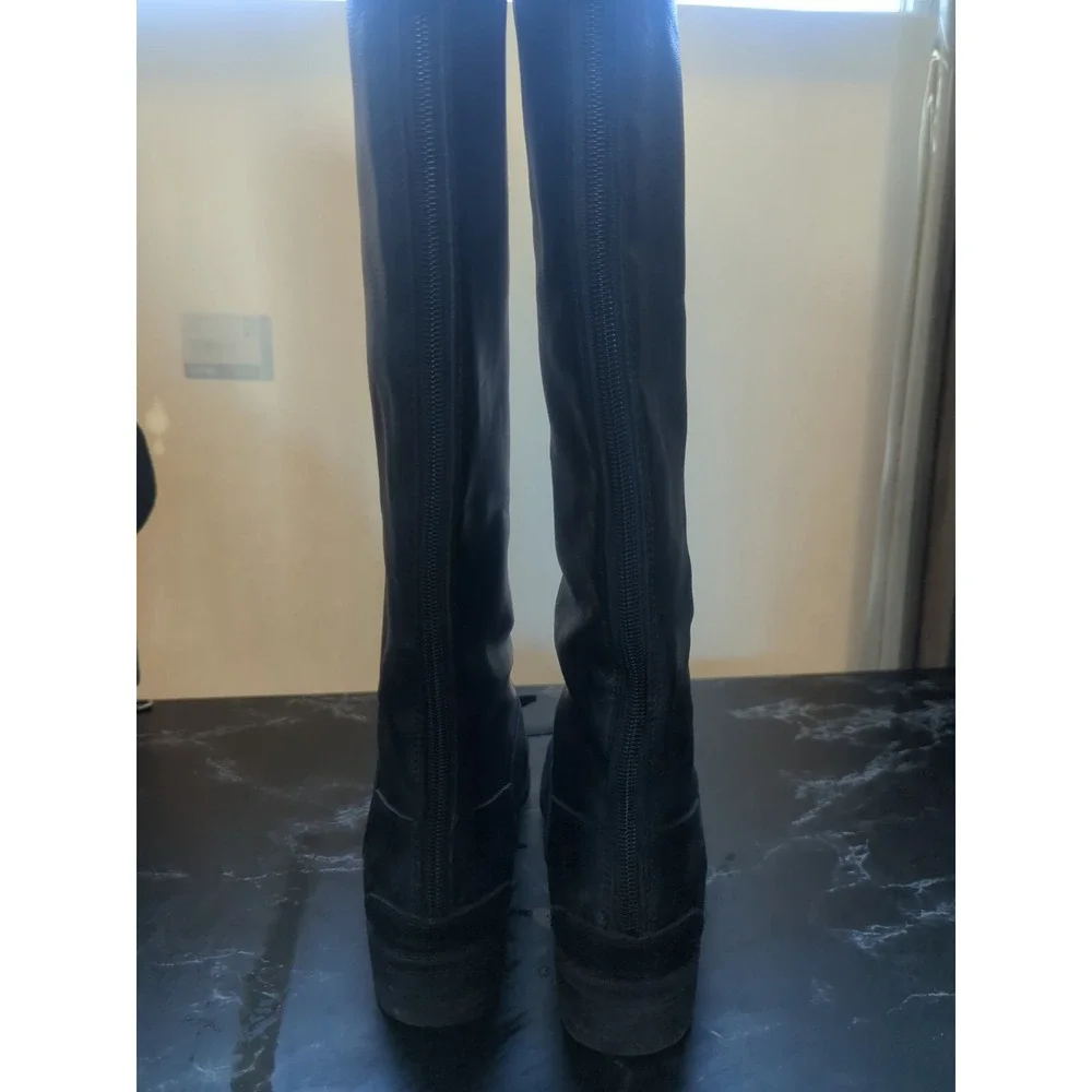 Sam Edelman Women Penny  Leather Anthropologie Equestrian Black Leather Boots 8M