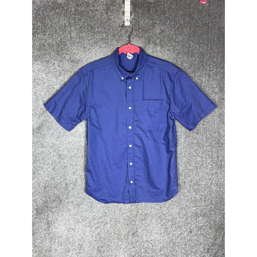 Old Navy Button Down Shirt Boy Size XXL‎ Blue Short Sleeve Chest Pocket Vintage