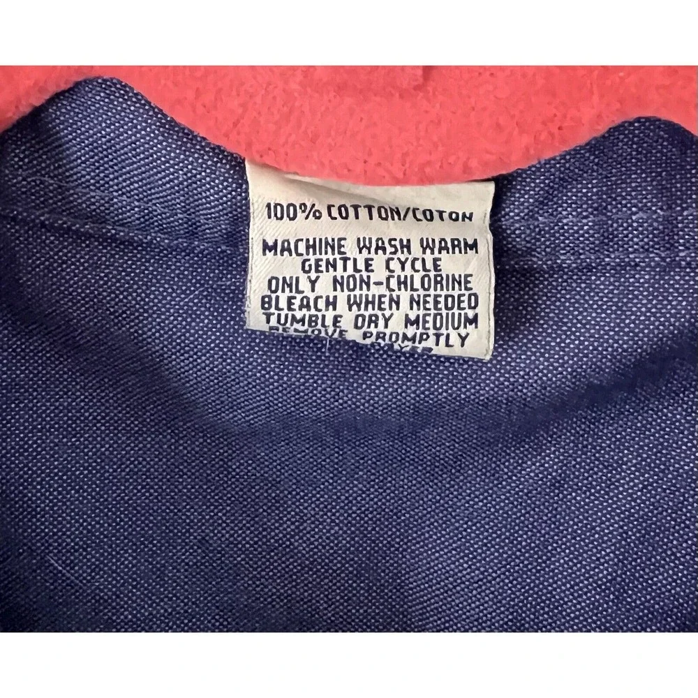 Old Navy Button Down Shirt Boy Size XXL‎ Blue Short Sleeve Chest Pocket Vintage