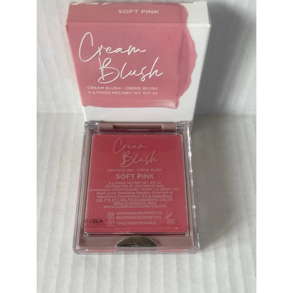 DOMINIQUE COSMETICS Cream Blush Shade *Soft Pink* Full Sz NEW in BOX